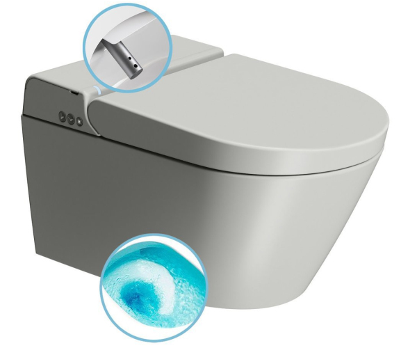 Gsi Wclean Závěsné Wc Swirlflush S Integrovaným Elektronickým Bidetem, Cenere Dual-mat