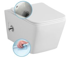 Sapho Porto Cleanwash Závěsná Wc Mísa Rimless, Integrovaná Baterie A Bidet. Sprška, 