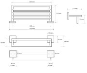 Sapho X-square Polička Na Ručníky S Hrazdou 650x110x215mm, Chrom