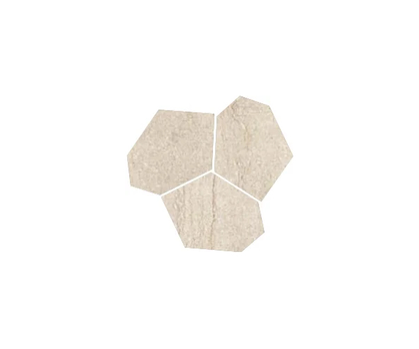 Dlažba jako kámen Coem Sinai Beige Mosaico Trapezi 28,5x30,2 Nat. Rett. - béžová