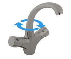 TERMOSTATICKÁ - Umyvadlová baterie bez výpusti METAL GREY - kartáčovaná 1/2" TRM26.5MGK