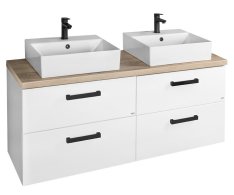 Aqualine Vega Sestava Koupelnového Nábytku, š. 125 Cm, Bílá/dub Platin