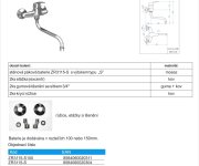 Dřezová Stěnová Baterie S Kulatým Ramínkem 200 Mm, Rozteč 100 Mm - Chrom – Zora ZR3115-S100