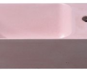 Sapho Piccolino Betonové Umývátko 30,8x17cm, Baterie Vpravo, Růžová Mat