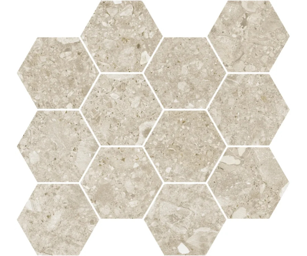 Dlažba jako terrazzo Colorker Hexa Native Cream 29,7 x 34,4 Matt. - béžová
