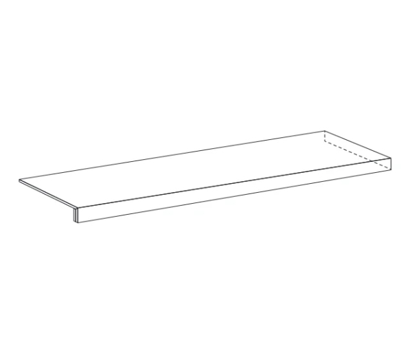 Sokl jako kámen Sichenia Con_Creta Angolo Gradino Costa Retta DX Grigio Basalto Satin 33x120 Rett. - bílá