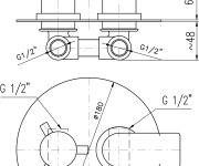 Vanová/Sprchová baterie podomítková 2-cestná s tělesem NIL NL186KZRL