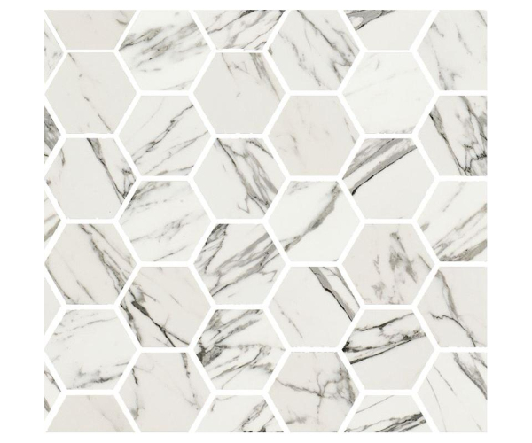 Dlažba jako kámen Fioranese Prestige Mosaico EXA Statuarietto Effect 30x30 Luc. Rett. - bílá