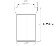Bruckner Přímý Kus Dopojení K Wc, Délka 250mm, 110mm