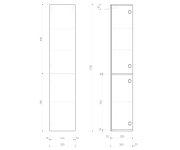 Sapho Espace Skříňka 35x172x32cm, 2x Dvířka, Levá/pravá, Bílá Lesk