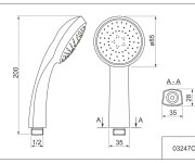 Ivana, Sprchová Souprava (1-pol. Ruční Sprcha, Kovová Sprchová Hadice 150 Cm, Tyč 65 Cm, Průměr 24 Mm) 03425CBL