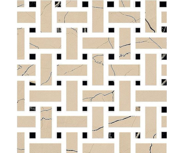 Mozaika jako kámen Fioranese Sound of Marbles Mosaico WEAVE Beige Antico 30x30 Luc. Rett.