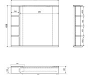 Aqualine Korin Strip Zrcadlo S Led Osvětlením A Policemi 80x70x12cm