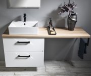 Aqualine Vega Sestava Koupelnového Nábytku, š. 145 Cm, Bílá/dub Platin