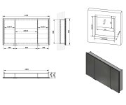 Sapho Integra Zápustná Galerka S Led Osvětlením, 125x70cm