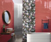 Luxusní obklad Brennero Bloomy Acqua Corallo 25x75 Lucida - cihlová