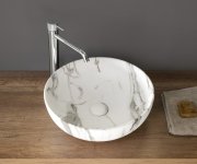 Sapho Rondane Keramické Umyvadlo Na Desku ø 41cm, Bianco Carrara