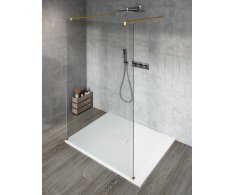 Gelco Vario Gold Matt Jednodílná Sprchová Zástěna Do Prostoru, čiré Sklo, 700 Mm
