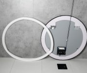 Sapho Kadris Kulaté Zrcadlo S Led Osvětlením ø 100cm, černá Mat