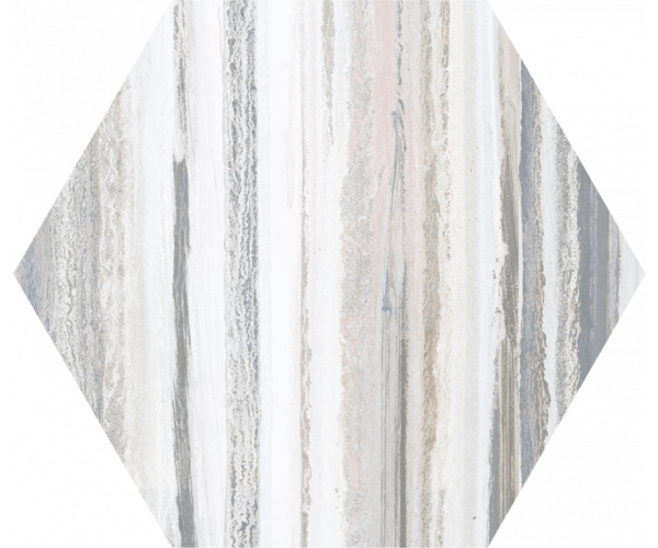 Vzorovaná dlažba Codicer Flow Grey Hex 22x25 - bílá