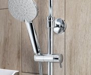 Aqualine Liga Sprchový Sloup S Termostatickou Baterií, Chrom