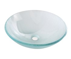 Sapho Ice Skleněné Umyvadlo Na Desku ø 42cm, čirá S Pískováním