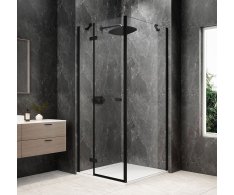 Polysan Globe Black čtvercový Sprchový Kout 800x800mm, čiré Sklo, Levé