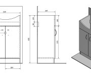 Aqualine Simplex Economy 55 Umyvadlová Skříňka Včetně Umyvadla 53x83,5x30,7cm