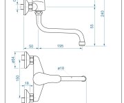 Dřezová Stěnová Baterie S Kulatým Ramínkem 200 Mm, Rozteč 150 Mm - Chrom – Zora ZR3115-S
