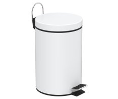 Aqualine Simple Line Odpadkový Koš Kulatý 3l, Bílá Mat