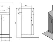 Aqualine Simplex Economy 50 Umyvadlová Skříňka Včetně Umyvadla 47x83,5x29cm