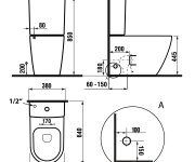 Sapho Turku Wc Kombi, Vortex Rimless, Spodní/zadní Odpad, Bílá