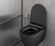 Gsi Pura Závěsná Wc Mísa, Swirlflush, 36x50cm, černá Dual-mat