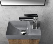 Sapho Piccolino Betonové Umývátko 30,8x17cm, Baterie Vpravo, šedá Mat