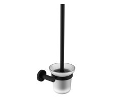 Sapho X-round Black Wc štětka Závěsná, Mléčné Sklo, černá Mat