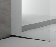 Polysan Architex Sada Pro Uchycení Skla Podlaha-stěna Se Spádovou Lištou, 1615x2105mm, Pravá, černá Mat