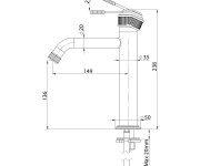 Sapho Versi Stojánková Umyvadlová Baterie, Výška 240mm, černá Mat