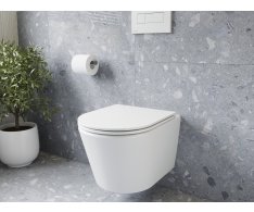 WC Flow RimOff set, včetně sedátka SoftClose - WC Flow RimOff set, závěsný, bílá