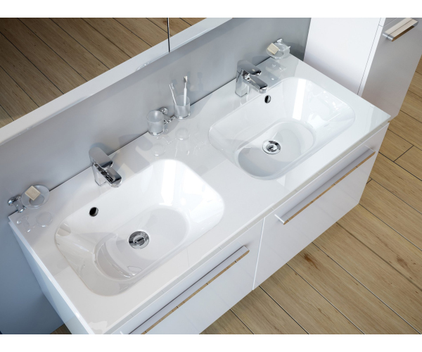 Dvojumyvadlo Chrome - Dvojumyvadlo Chrome 120, s otvory pro baterie, s přepadem