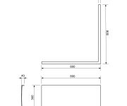 Polysan Visla Panel Rohový, 80x80x36cm, Pravý