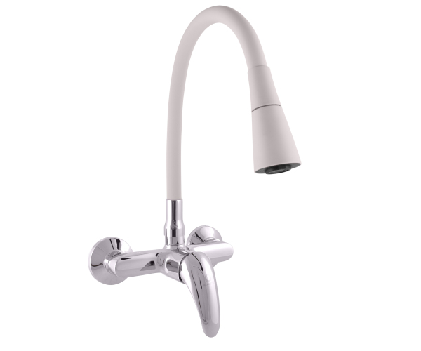 SÁZAVA - Umyvadlová/dřezová baterie s flexibilním ramínkem chrom/šedá 150 mm SA002.5/13S