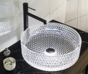 Sapho Maragua Skleněné Gravírované Umyvadlo Na Desku ø 39,5cm, čirá