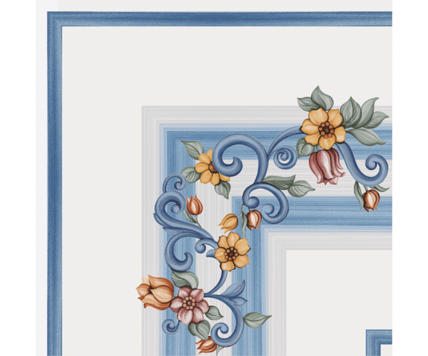 Retro dlažba La Fenice Polveri Vietresi Minori Angolo Decorato a Mano 60,5x60,5