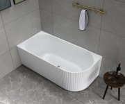 Aqualine Tibera Strip L Rohová Stojící Vana, 150x75cm, Bílá