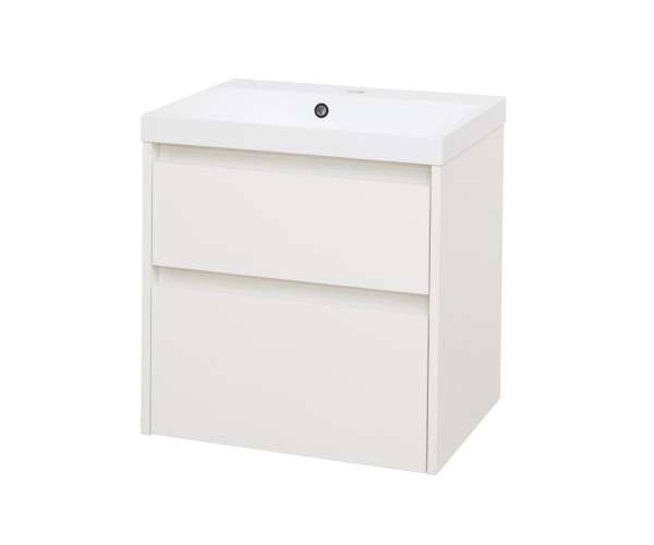 Mereo Opto, Koupelnová Skříňka S Umyvadlem Z Litého Mramoru 61 Cm, Bílá