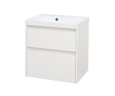 Mereo Opto, Koupelnová Skříňka S Umyvadlem Z Litého Mramoru 61 Cm, Bílá