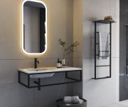 Sapho Ska Konzole Pod Umyvadlo/desku 119,7x22x51cm, černá Mat