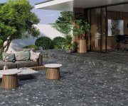 Dlažba jako terrazzo Codicer Sonar Dark 66x66 - antracitová