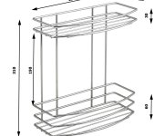 Aqualine Chrom Line Drátěná Polička Dvojitá, Chrom