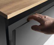 Aqualine Altair Skříňka S Deskou 87,5 Cm, černá Mat/dub Emporio